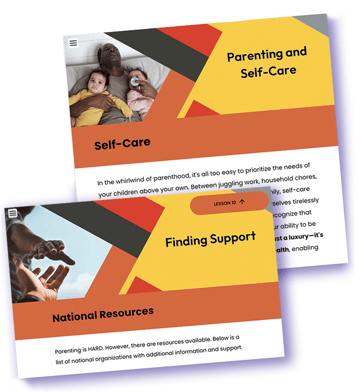 The course covers of Parenting and Self-Care and Finding Support courses